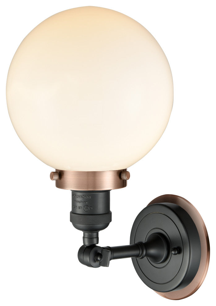 INNOVATIONS LIGHTING 203BK-BPAC-HRAC-G201-8 Beacon 1 Light 8 inch Sconce