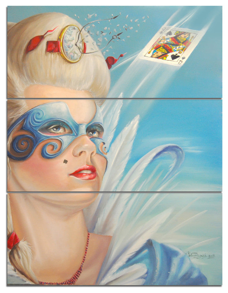 "Venetian Romance" Digital Metal Wall Art, 3 Panels, 28"x36"