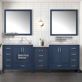 Lexora Coraline Double Bath Vanity Navy Blue 92 Vanity With Countertop