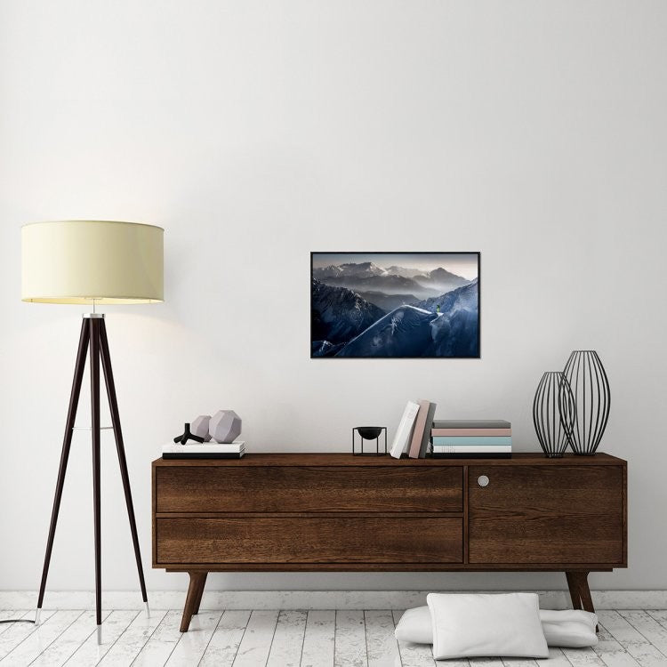 "Silent Moments Before Descent" Framed Canvas Giclee by Sandi Bertoncelj, 31x19"