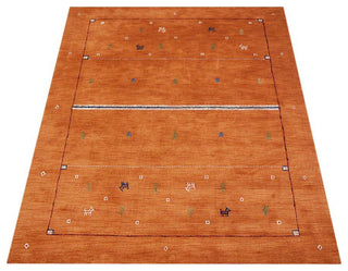 HAND KNOTTED LOOM WOOL ECO-FRIENDLY AREA RUGS - Rectangle, Orange, Contemporary