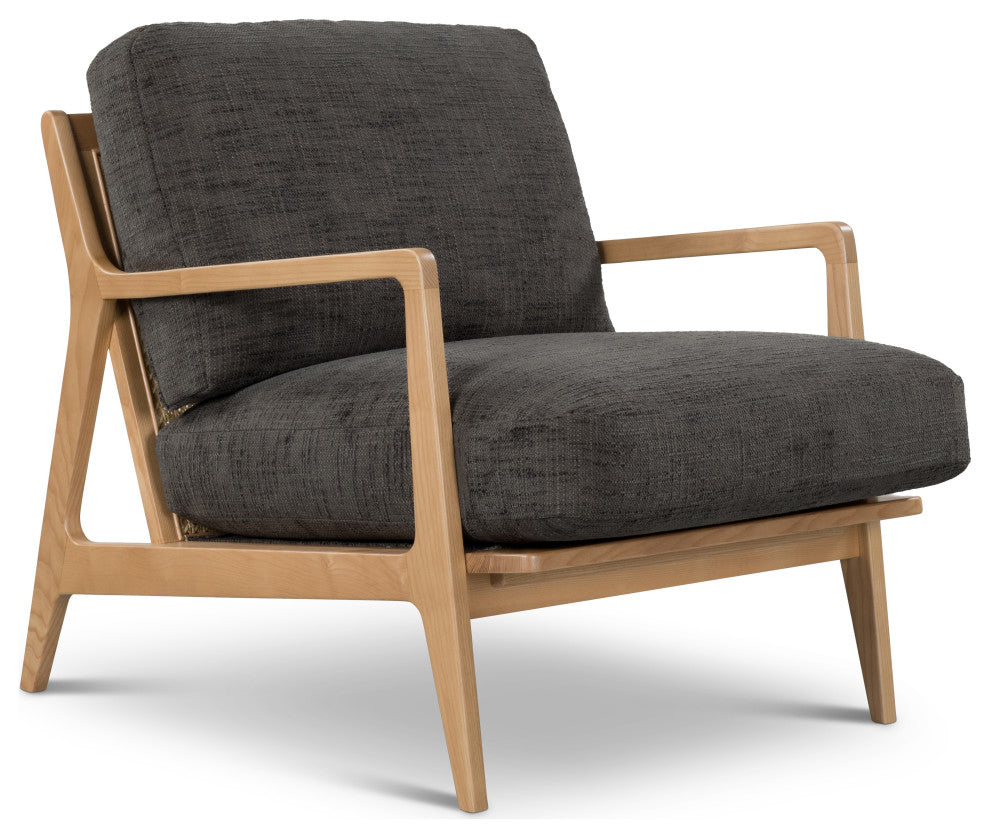 Metro Carmelo Upholstered Accent Chair, Oak/Black Upholstery