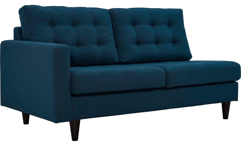 Azure Empress Left-Facing Upholstered Fabric Loveseat
