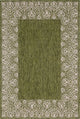 Unique Loom Aqua Blue Floral Border Outdoor Area Rug, Green, Beige, 4' X 6'