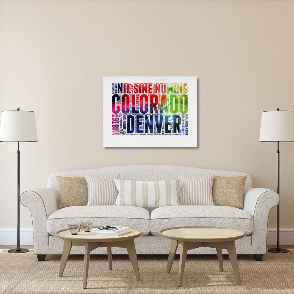 "Denver Watercolor Word Cloud" Fine Art Print