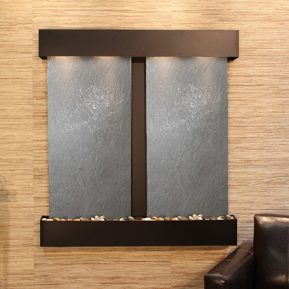 Aspen Falls Water Fountain, Black Featherstone, Blackened Copper, Square