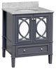 Olivia 30" Bathroom Vanity, Marine Gray, Carrara Marble