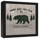 Snowy Bear Tree Farm 12x12 Black Framed Canvas