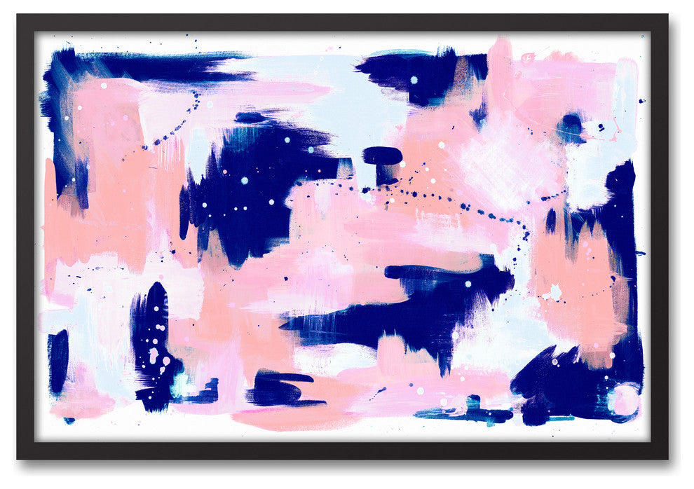 The Suspicious Contrast Abstract 20x30 Black Framed Canvas