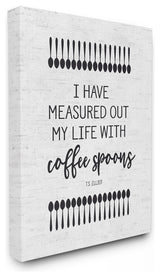Measured Life with Coffee Spoons Subtle Birch Typography Canvas, 30"x40"