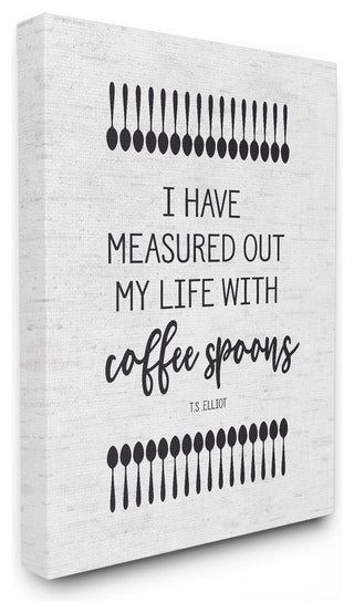 Measured Life with Coffee Spoons Subtle Birch Typography Canvas, 30"x40"