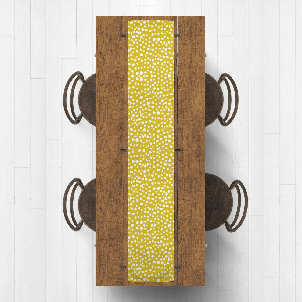 Yellow Painted Spots 16x72 Cotton Twill Runner