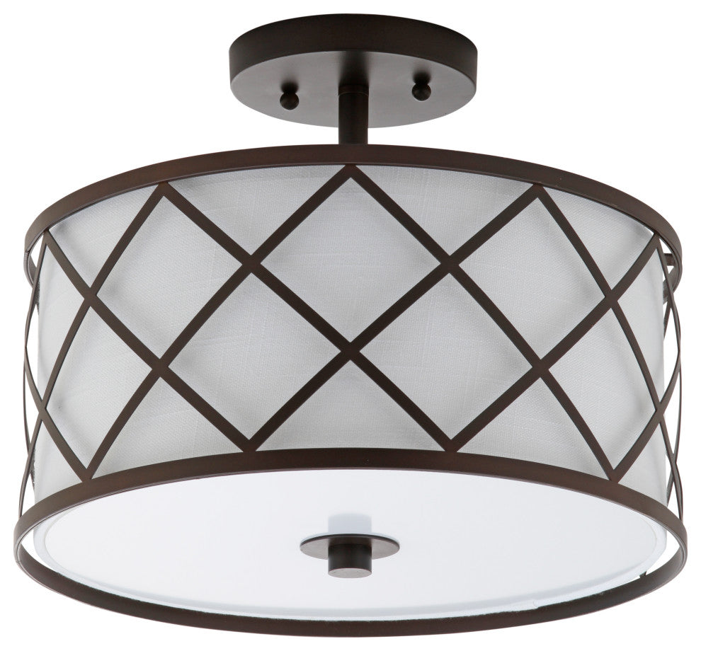 Elizabeth Metal LED Flush Mount, 13.25", Oil Rubbed Bronze