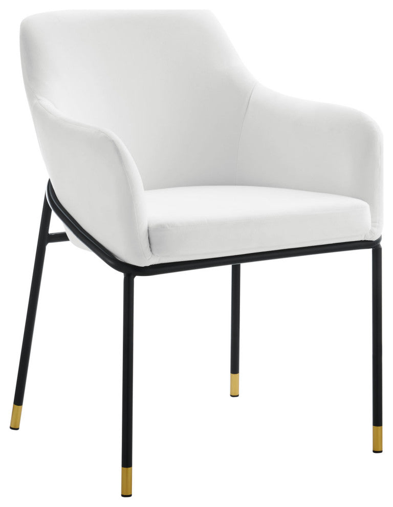 Jovi Performance Velvet Dining Armchair Set of 2, Black White