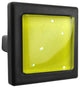 Yellow Iridescent Dots Crystal Glass Black Metal Square Manor Knob
