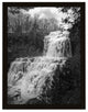 Chittenango Waterfall in Black and White Framed Photo Paper Wall Art Prints, Black, 11" X 14"