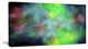 Green Blue Sky with Stars, Oversized Abstract Canvas Art Print, 60x28
