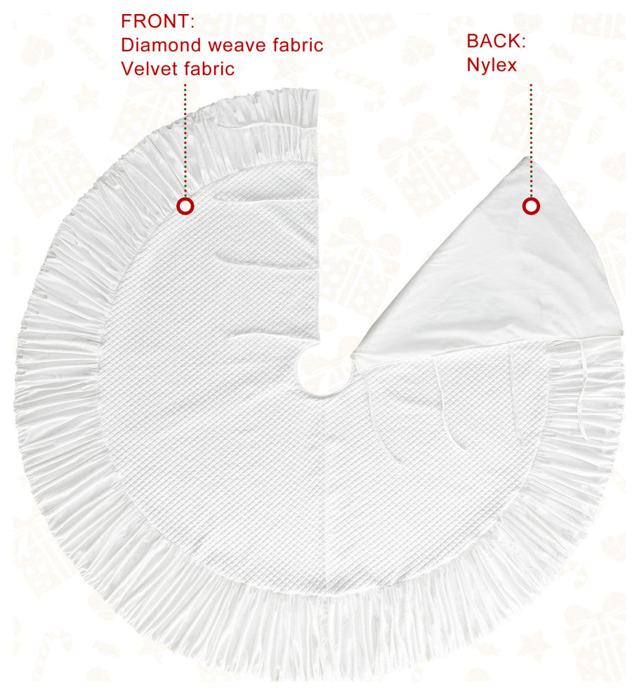 72"D Velvet Ruffled Christmas Tree Skirt