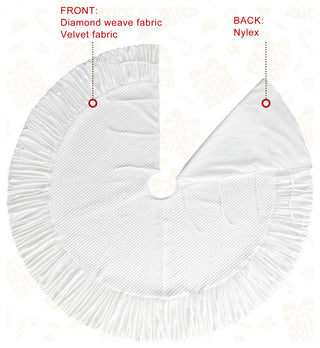 72"D Velvet Ruffled Christmas Tree Skirt