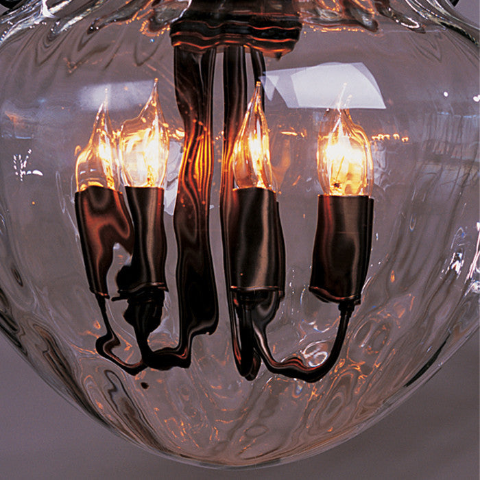 Bow Medium Semi-Flush, Vintage Platinum Finish, Water Glass