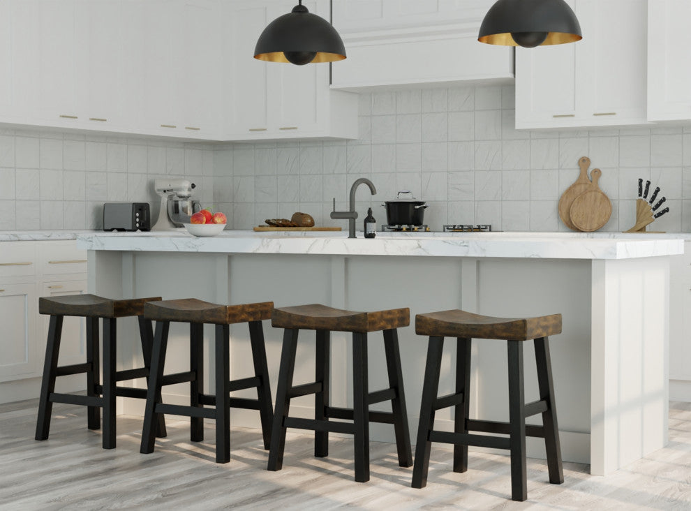 West Classic Deluxe Saddel Stool, Elm and Black