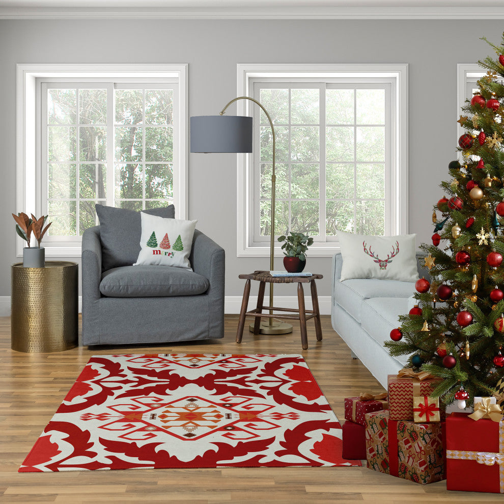 Merry Trees Decorative Throw Pillow, Multi-Traditional, 26"x26"