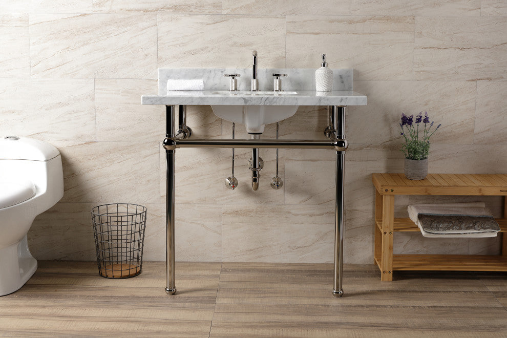 KVBH3622M8SQ6 36" Console Sink with Brass Legs (8-Inch, 3 Hole)