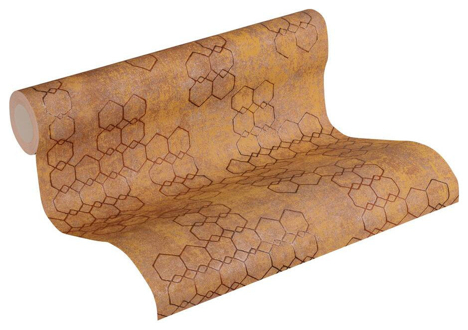 Sample, Geometric Textured Wallpaper Featuring Honeycomb Pattern, 374243