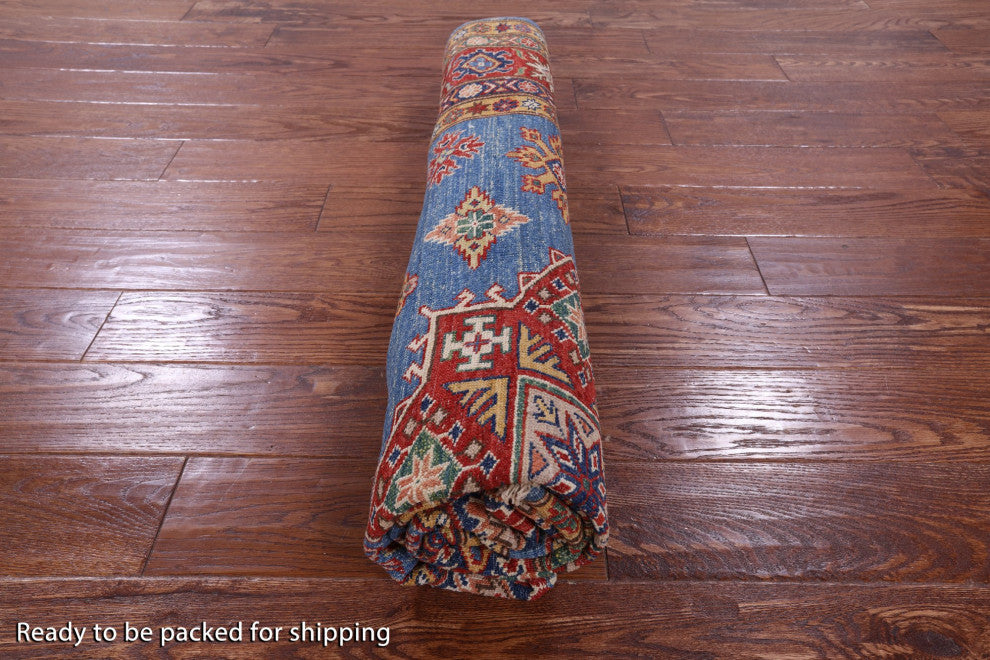 6' Square Super Kazak Handmade Rug Q9558