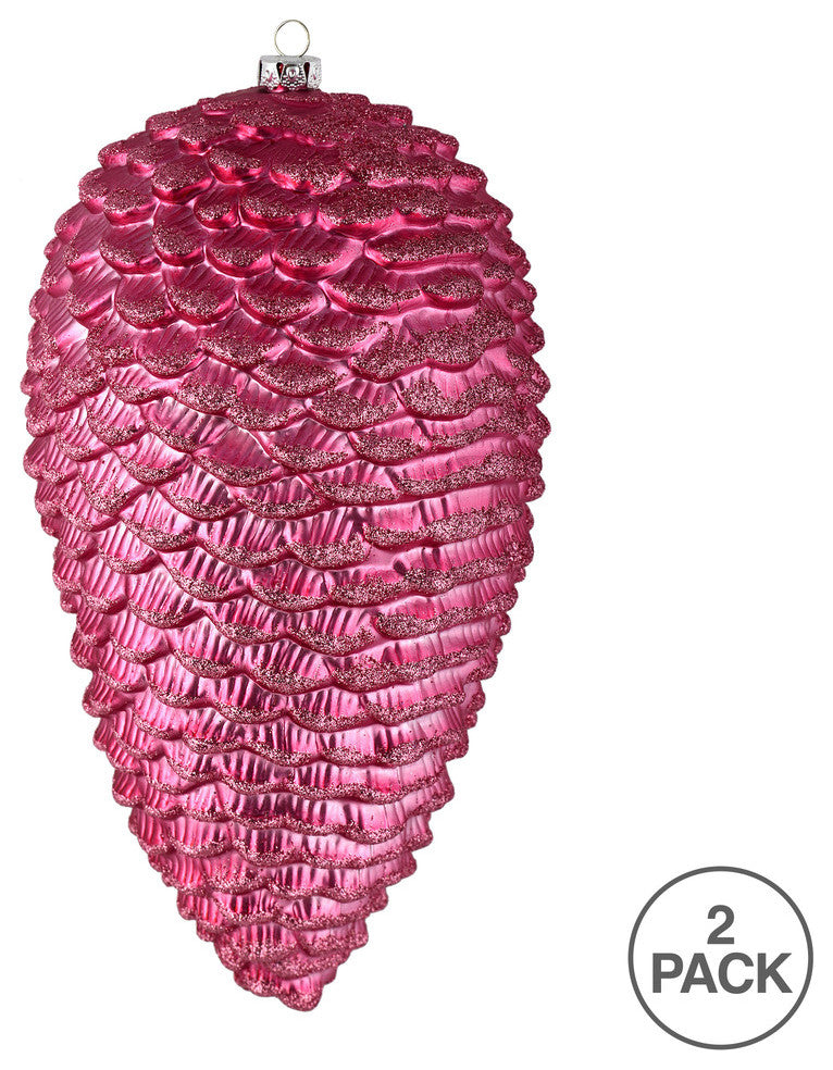Vickerman N187345D 10" Mauve Matte Glitter Pinecone Christmas Ornament