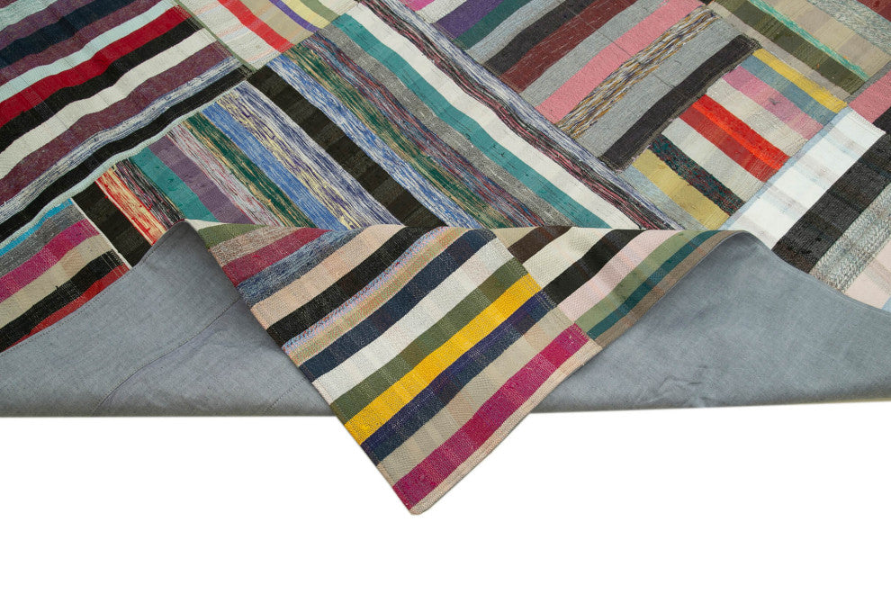 Rug N Carpet - Handmade Oriental 10' 0'' x 13' 2'' Vintage Patchwork Kilim Rug