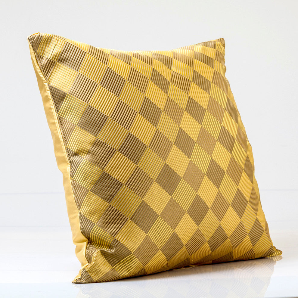 Gold Silk Pillow Cover, 22x22