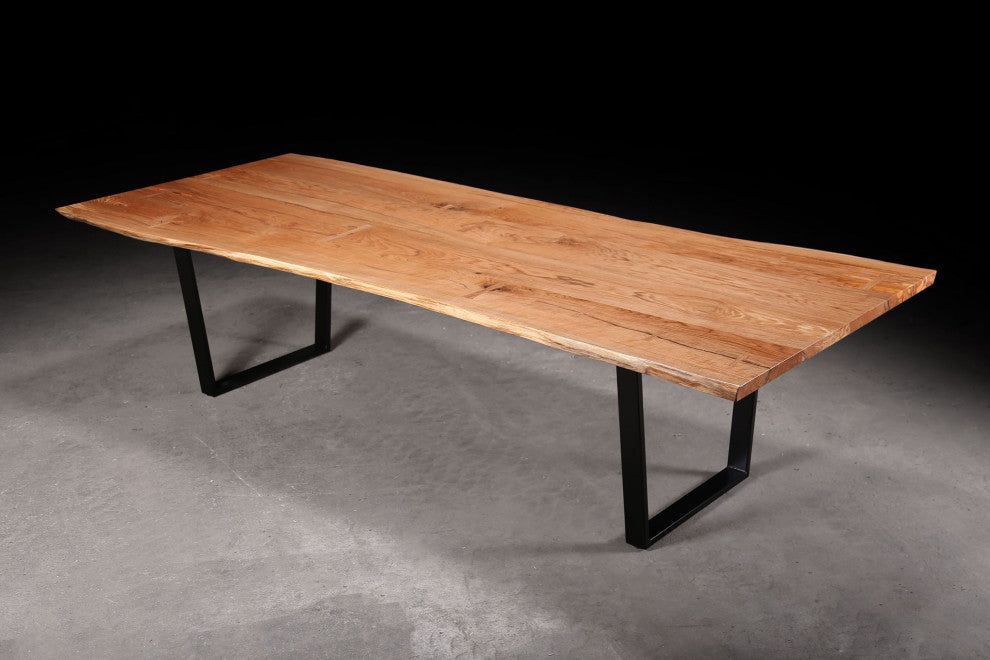 Urban Lumber Classic Live Edge Dining Table With Timberbeast Base, Oak, 72"