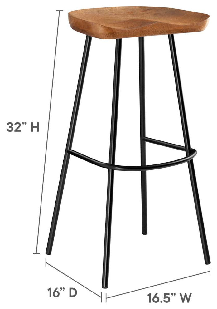 Concord Backless Wood Bar Stools - Set of 2