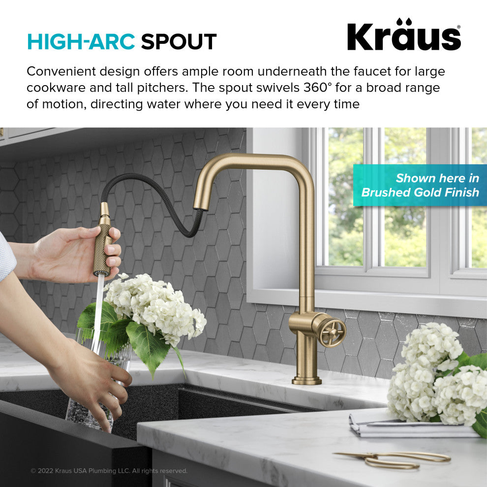 Urbix Bridge Kitchen Faucet, Spot Free Stainless Steel, Kpf-3126sfs