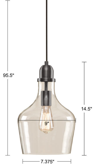 Ink+Ivy Auburn Bell Shaped Glass Pendant, Bronze
