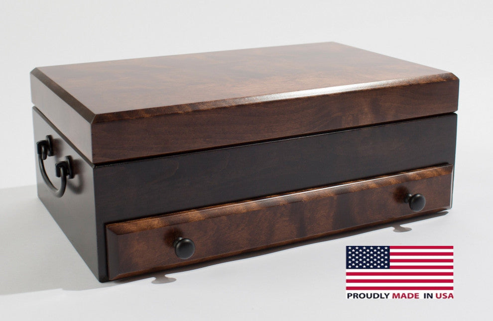 Flaming Amish Birch, 1-Drawer Jewel Chest, Amish Made in USA