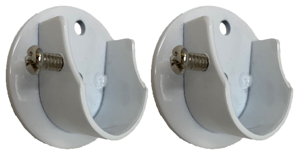 Inside Mount Brackets for 7/8"-1" Rods, Black, Set of 2, Glossy White