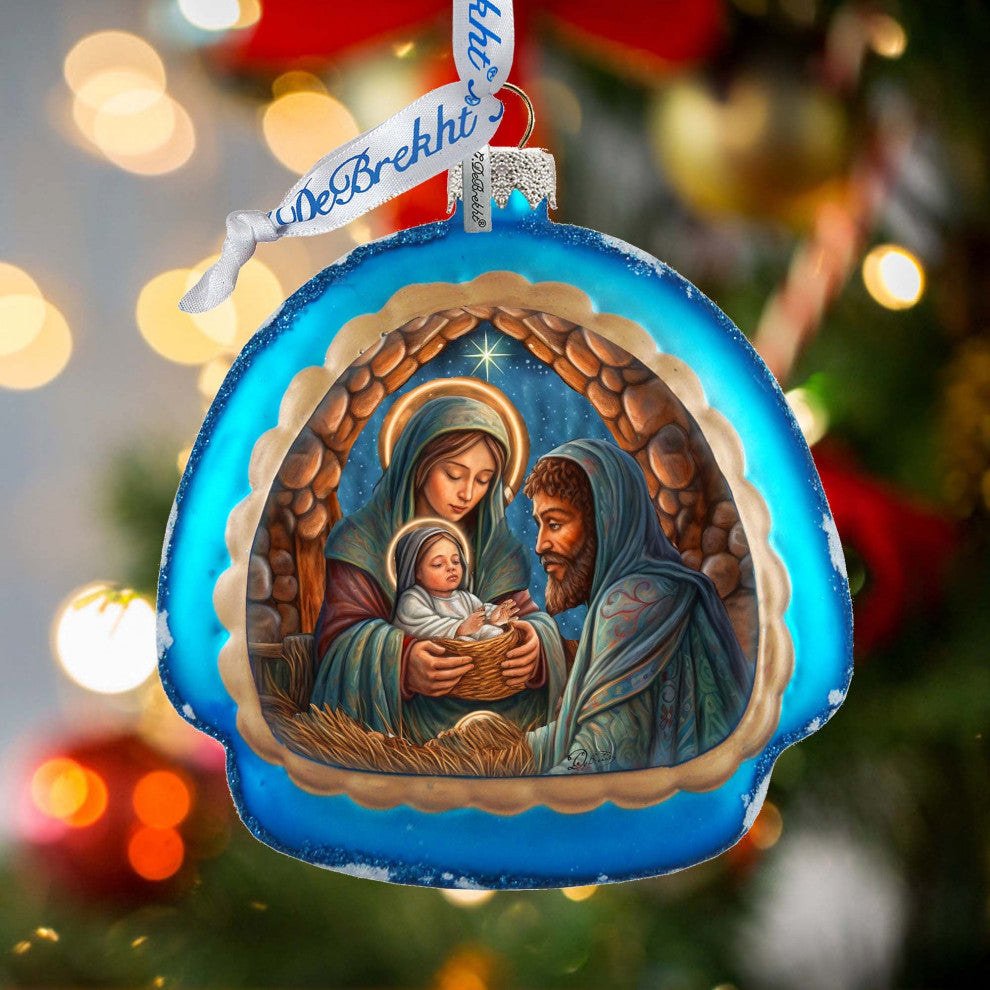 Holy Family Rainbow Glass Ornament Nativity Holiday Decor
