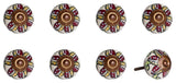 1.5" X 1.5" X 1.5" Ceramic Metal Multicolor 8 Pack Knob