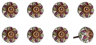 1.5" X 1.5" X 1.5" Ceramic Metal Multicolor 8 Pack Knob