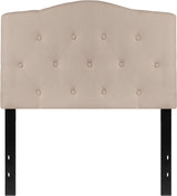 Cambridge Tufted Upholstered Twin Size Headboard, Beige Fabric