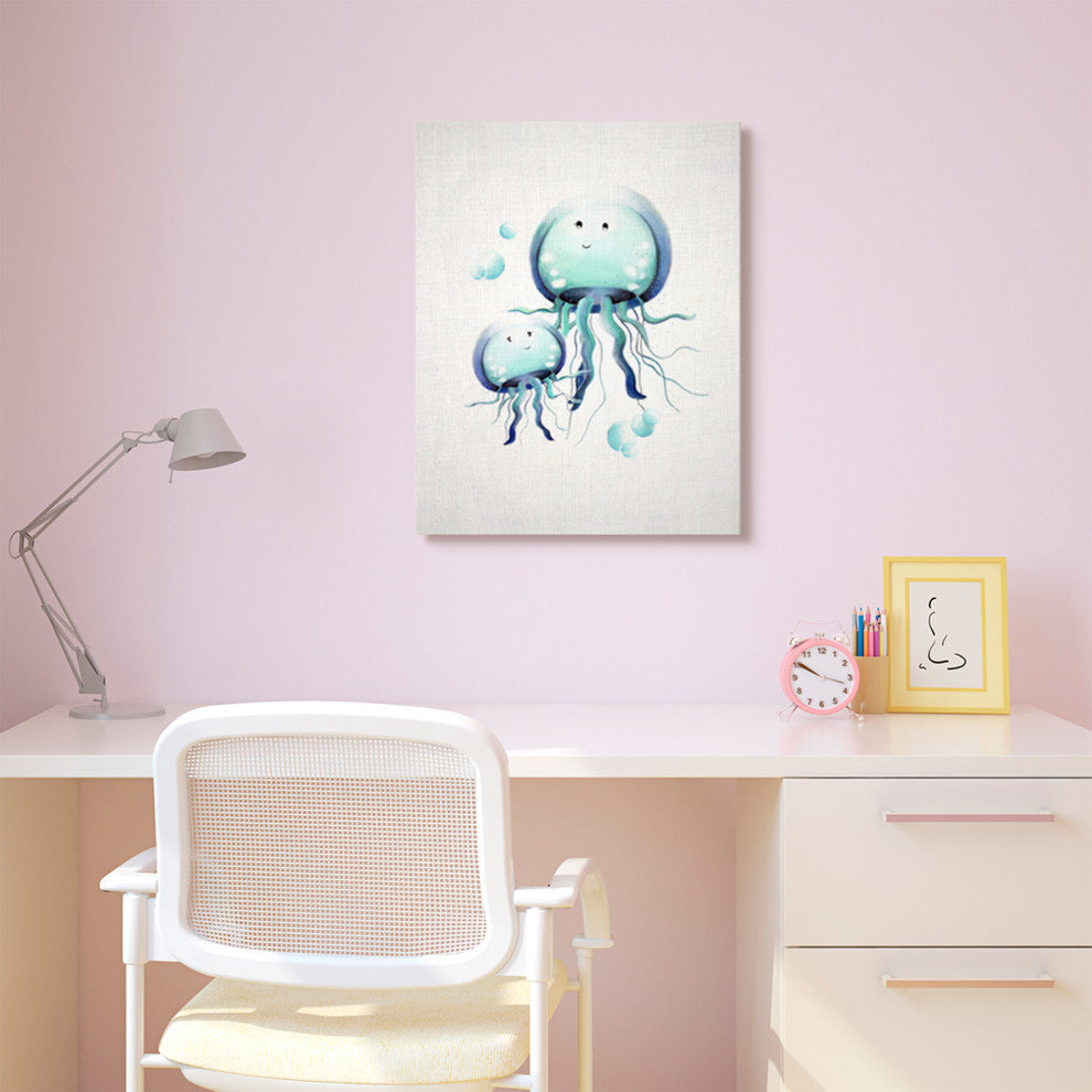 Cartoon Baby Jellyfish Family Ocean Animal, 30"x40"