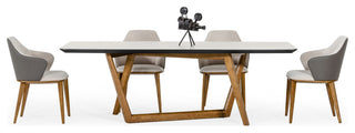 Modrest James Contemporary Walnut and White Dining Table
