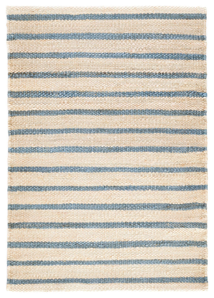 Dash & Albert Moana Stripe Handwoven Jute Rug, Blue, 8' x 10'