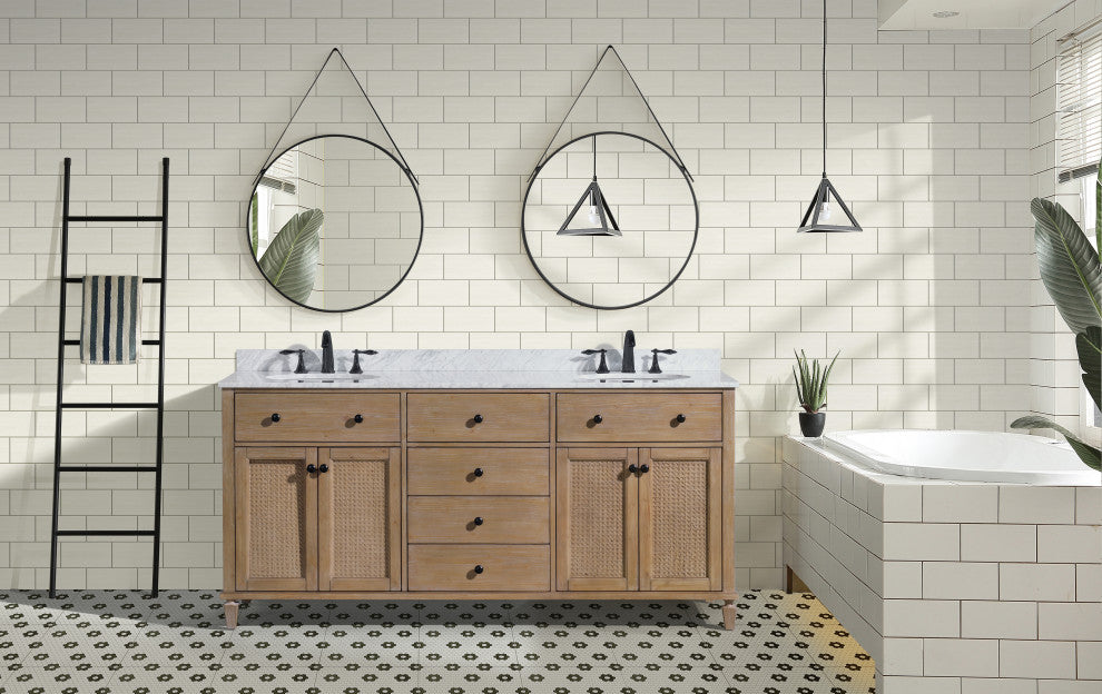 Ari Kitchen and Bath Annie 72" Double Bath Vanity Weathered Fir