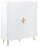 Benzara BM279013 Bet 46" Wood Console Cabinet, Adjustable Shelf, White