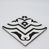 Taza Handmade Cement Tile, White/Black, Sample