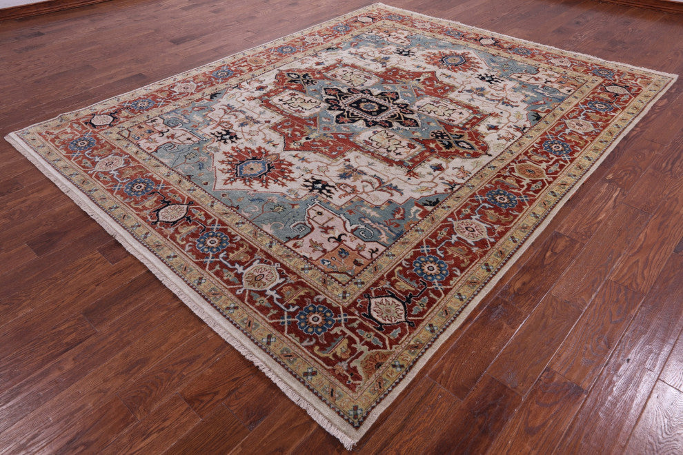 7' 11" X 10' 0" Handmade Persian Fine Serapi Wool Rug - Q16040