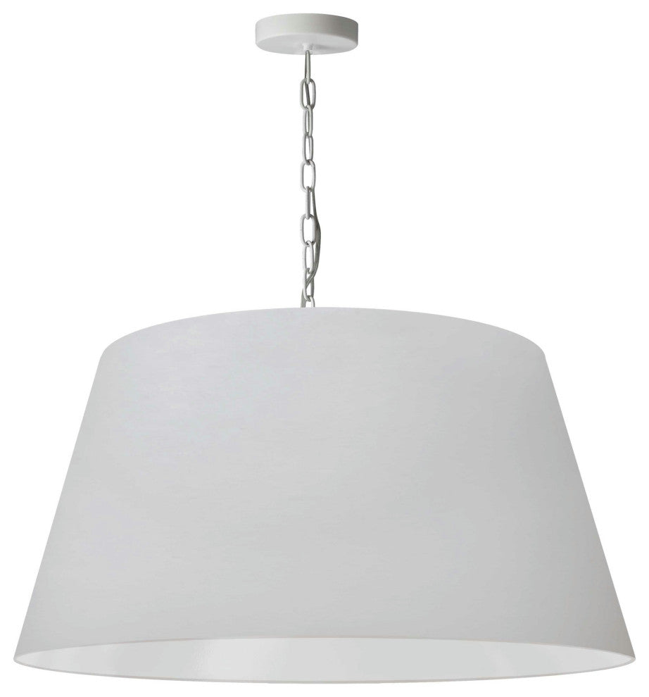 1 Light Brynn Large Pendant, White Shade, White